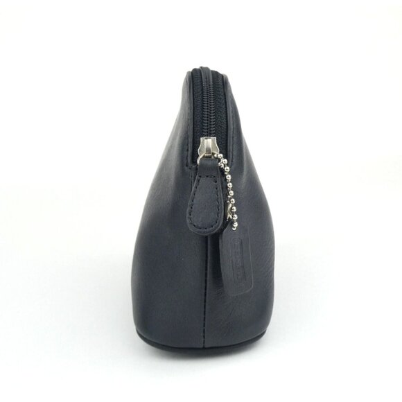 Coach Black Leather Medium Cosmetic Case Pouch - Picture 2 of 16